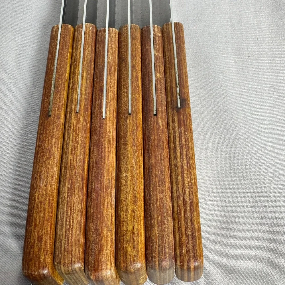 Vintage Imperial Veri-Veri-Sharp Steak Knives Set of 6 MCM 1978 Stainless USA